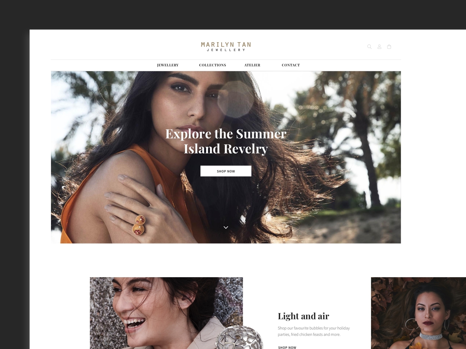 Marilyn Tan Jewelry web design by One X Design on Dribbble