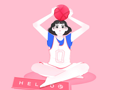 hello dribbble illustration