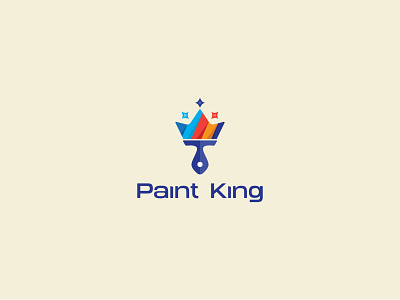 Paint King branding brush color colorful creative design design graphic design icon identity logo minimal modern paint king painting retail