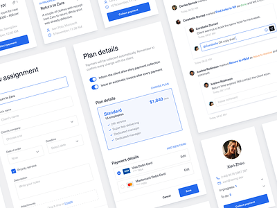 UI components – web app concept app clean components concept elements feed payment service task management task manager ui ux