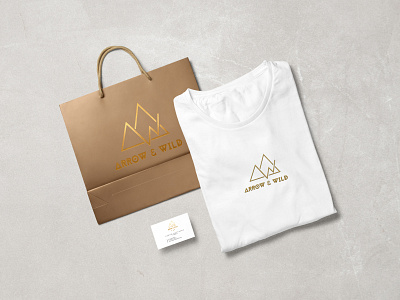 Arrow & Wild branding design illustration logo minimal mock up simple vector