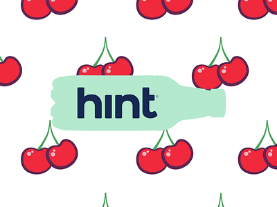 cherry hint® water cherry clean design food fresh fruit hint hint water illustration illustrator minimal simple vector