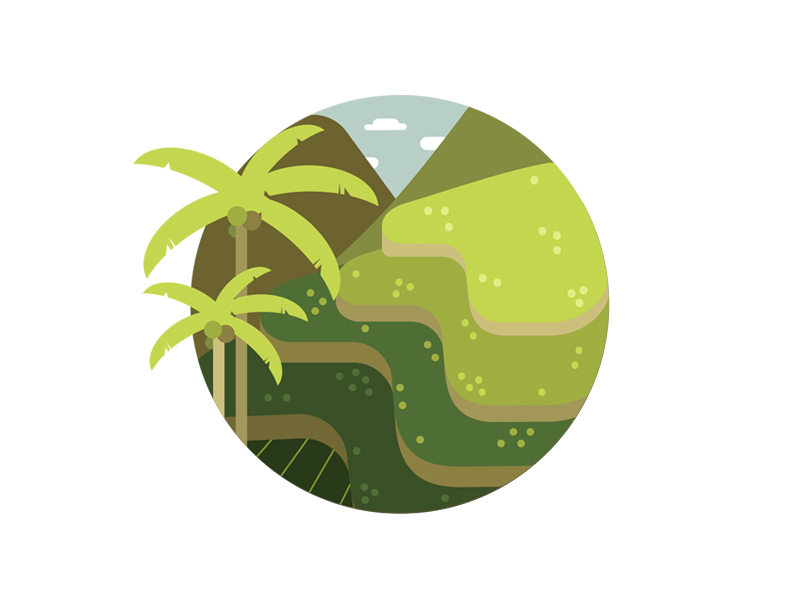 Banaue Rice Terreaces banaue clean design illustration illustrator minimal philippines photoshop places rice fields rice terraces simple tourist destination vector