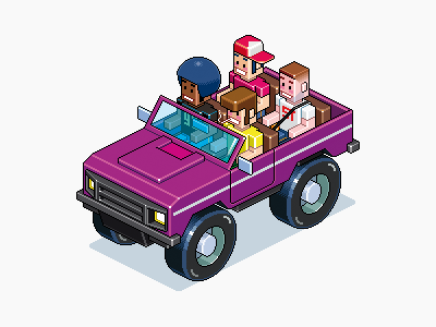 the Cuboys! car people pixel pixelart vehicle