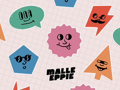 Malle Eppie Stickers branding colorful crazy design eppie faces illustration malle smileys stickers