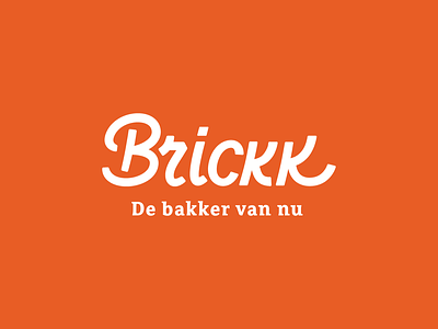 Brickk - Logo baker bakery brand branding bread custom design friendly happy identity logo logotype orange typeface typography wordmark