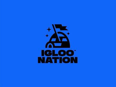 Igloo Nation brand branding design eskimo flag flat design flatdesign ice icon iconmark identity iglo igloo logo logomark nation nordic star typography wordmark