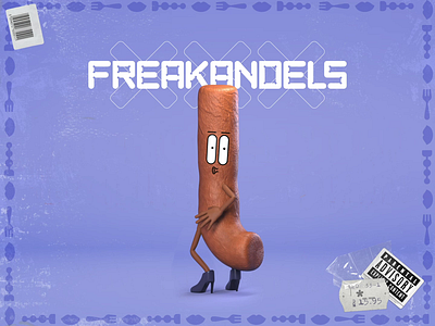 Freakandels 3d 3d animation animation c4d character character animation characterdesign dance design fastfood food freak frikandel funny illustration kinky naughty rigging slap snack