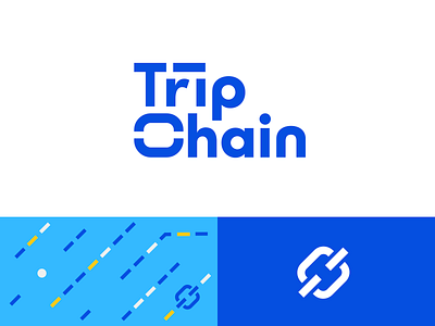 TripChain automotive block chain blockchain blue brand branding car design icon identity logo pattern trip