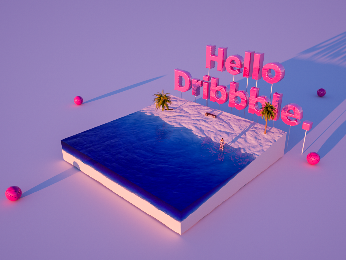 Hello Dribbble 3D Art by Gigi Manizhashvili on Dribbble