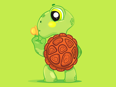 Turtle baby character design design art green toy turtle vectorart