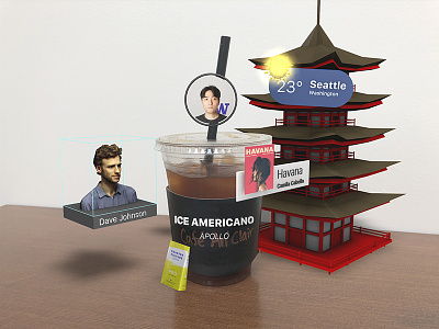 AR Coffee 3d ar augmented reality c4d ui