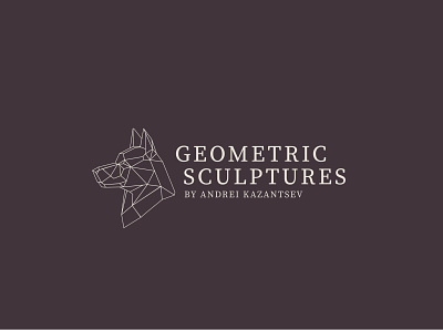 Geometric Sculptures branding design dog geometry logo personal brand polygonal sculpture stylization vector