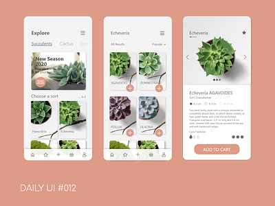 E-Commerce Shop - Daily UI #012 app daily ui 012 dailyui design e commerce shop plants screen succulents ui