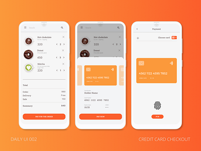 Daily UI 002 - Credit Card Checkout app design coffe credit card dailyui dailyui 002 interface mobile screen ui