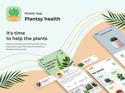 Plantsy health app design ui vector
