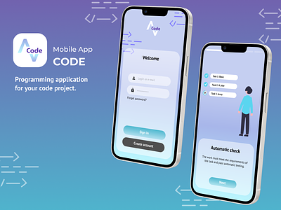 Code app app design graphic design ui