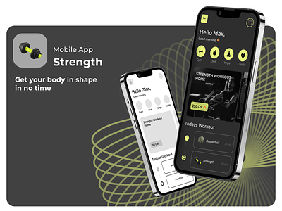Mobile app Strength app design graphic design ui