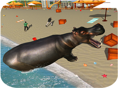 Wild Hippo Beach Attack Jungle Simulator game android challenging monsters hunting family hippopotamus survival smashing simulator beast hippo jungle attack beach wild