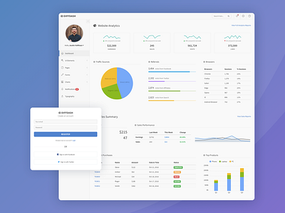 Free Admin / Dashboard Template - DiffDash