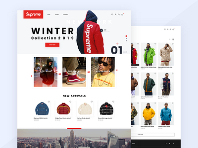 Supreme web redesign clothes ecommerce new york product catalog products products page redesign supreme ui ui ux ux web website
