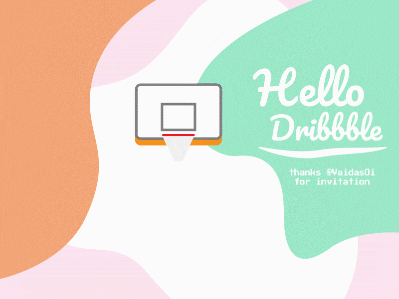 Hello Dribbble animation basketball design hello dribbble illustration sports vector