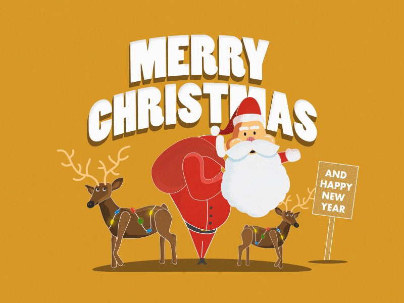 Merry Christmas 2d animation character christmas design holiday illustration newyear santa santaclaus vector