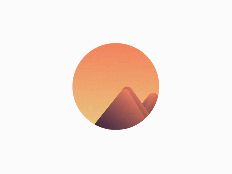 Animated Mountains Icon - Illustration Service. animation gradient gradient color gradient design gradient icon icon icon animation illustration mountains nature simple