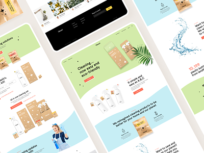 Gleam. Landing page for smart cleaning solutions design eco eco-friendly ecommerce landing landing page layout minimalism ui ui design uiux ux ux design