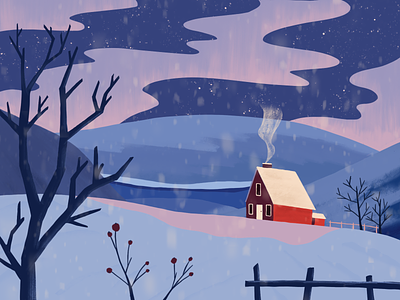 Winter Landscape Illustration