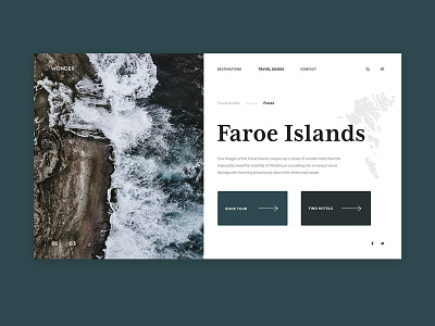 Faroe Islands - UI Concept for Travel Blog blog concept design faroe islands landing layout ocean promo sea travel travel blog ui ui design ux