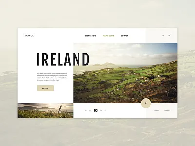 Travel Blog Concept - Journey Across Ireland blog concept design ireland layout travel travel blog ui ui design