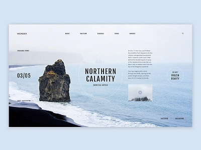 Travel Blog Concept - Iceland adobe xd beach blog blue concept design iceland mist ocean rock travel travel blog ui ui design volcano