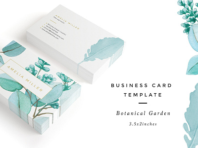 Botanical Garden I Business Card botanical business businesscards cards design elegant garden icon illustration logo minimal template