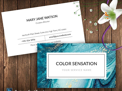 Abstract Ocean Name Card – ID55 business businesscards cards color design elegant icon illustration indesign logo minimal template water white