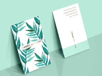 Botanical Watercolor Business Card 1 botanical business business card business card template business card templates businesscards card template cards design elegant icon illustration indesign logo minimal template