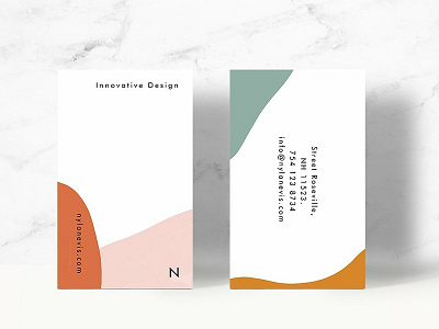 Isla Business Card Template babypink botanical branding business business card business card template business card templates businesscards card template cards design elegant garden icon illustration indesign logo minimal template white