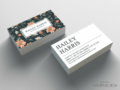 Modern Business Card Design babypink botanical branding business business card business card template business card templates businesscards card template cards design elegant garden icon illustration indesign logo minimal template white