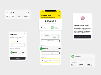 Allowances / Raiffeisen Bank allowances app app design banking budgeting budgeting app hackathon mobile app money open api open api hackathon raiffeisen raiffeisen bank ui user experience user interface ux