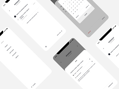Minimalistic planner app app design black white black and white clean clean design minimalistic minimalistic app minimalistic planner planner planner app ui user experience user interface ux