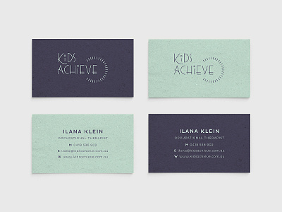 Kids Achieve | Business Cards branding business cards custom type design logo print texture typography