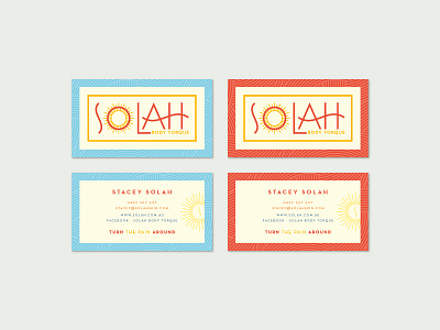 Solah | Business Cards branding business cards design graphic design health massage print