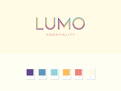 Lumo | Final Logo brand branding colour custom type colour design graphic design hospitality logo palette type typography