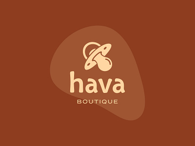 Hava Boutique | Primary Logo Reversed baby baby goods brand branding colour palette design graphic design icon logo mark type typography