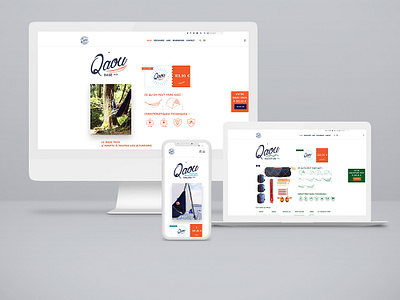 Webdesign pour Qaou adventure design france mountain sailing shop ui ux vector web webdesign woocommerce wordpress