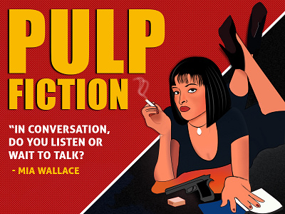 Pulp Fiction Mia Wallace Old Comic Style art character cigarettes comic book girl character movie movie poster pulp fiction pulpfiction quotes vexelart