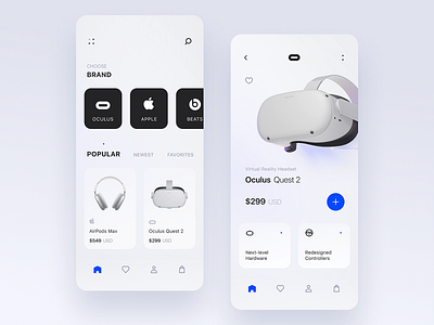 eCommerce Store App Design apple clean commercial design ecommerce interface oculus online premium store ui ui design ux white