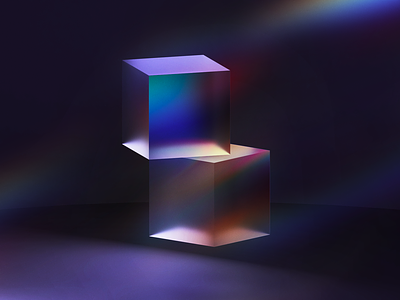 Cube and Lights 3d c4d caustics cube glass illustration lights reflections refraction visual