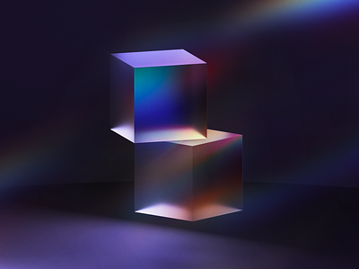 Cube and Lights 3d c4d caustics cube glass illustration lights reflections refraction visual