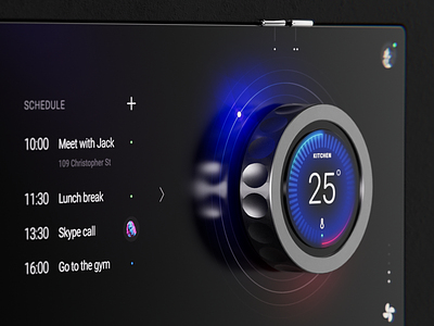 Smart Home Dashboard app branding clean climate control dark dashboard design device illustration minimal smart home ui